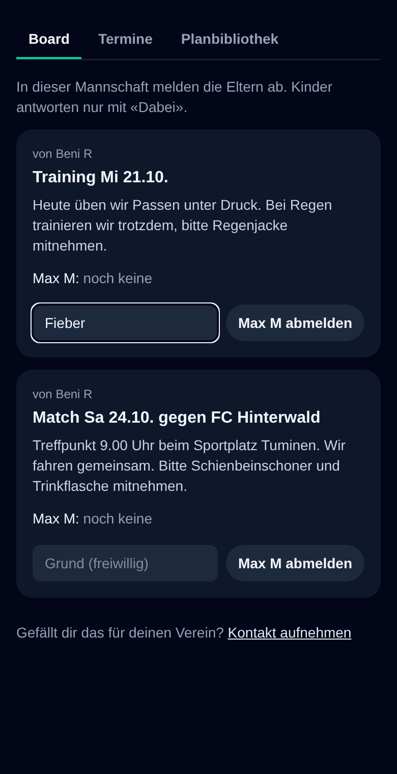 Ein Elternteil meldet sein Kind mit Grund ab